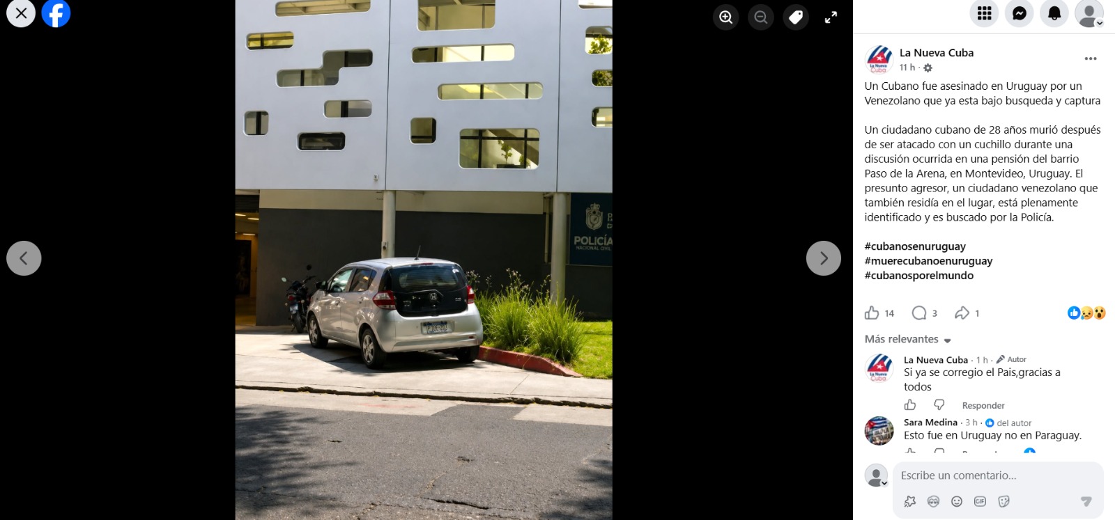 Cubano de 28 años muere apuñalado en Uruguay y la Policía intensifica la búsqueda del presunto agresor venezolano