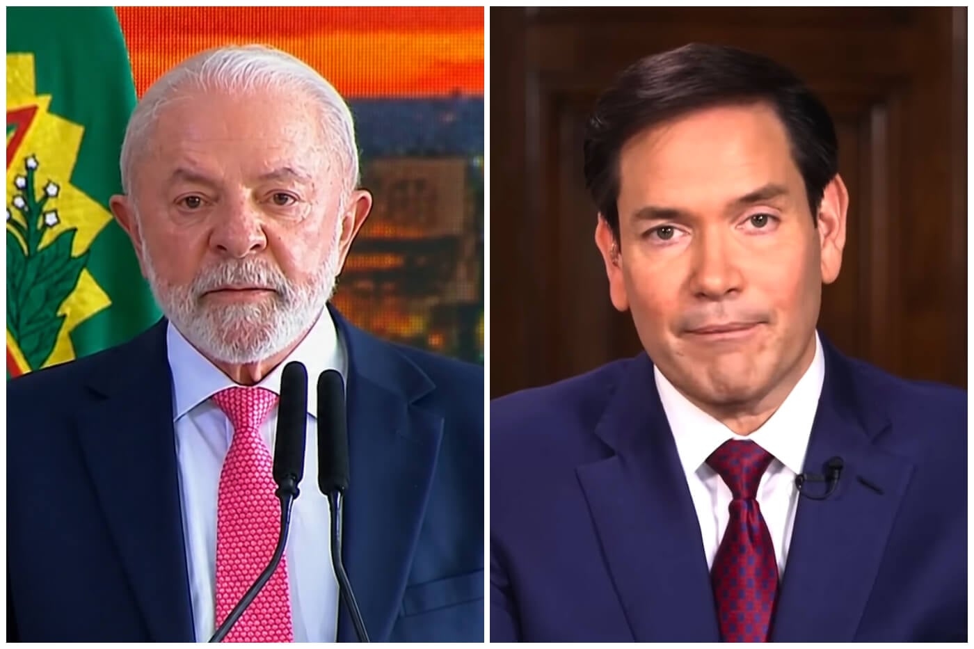 El presidente de Brasil Lula da Silva y Marco Rubio, secretario de Estado de EEUU.