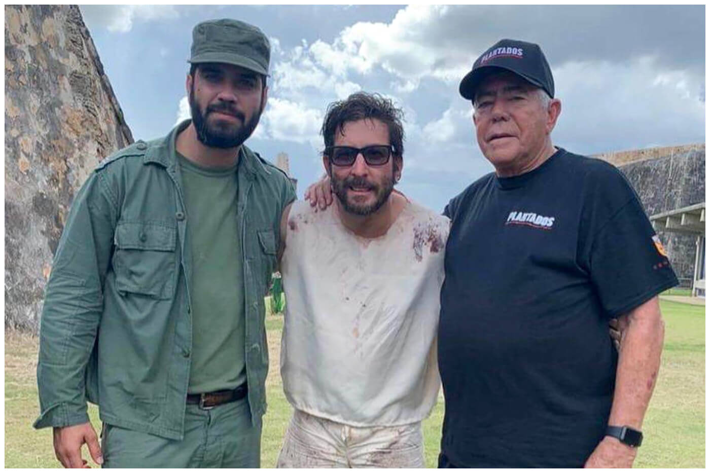 Foto inédita de la filmación de Plantados