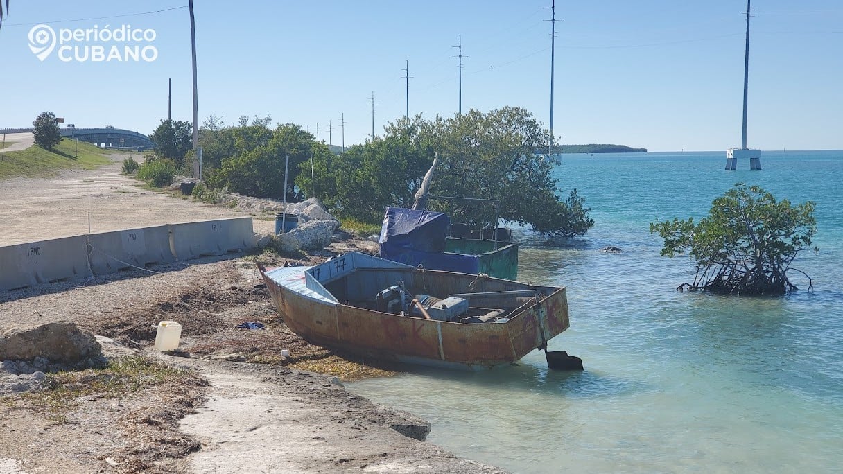 Balsa de cubanos en los Cayos de Florida
