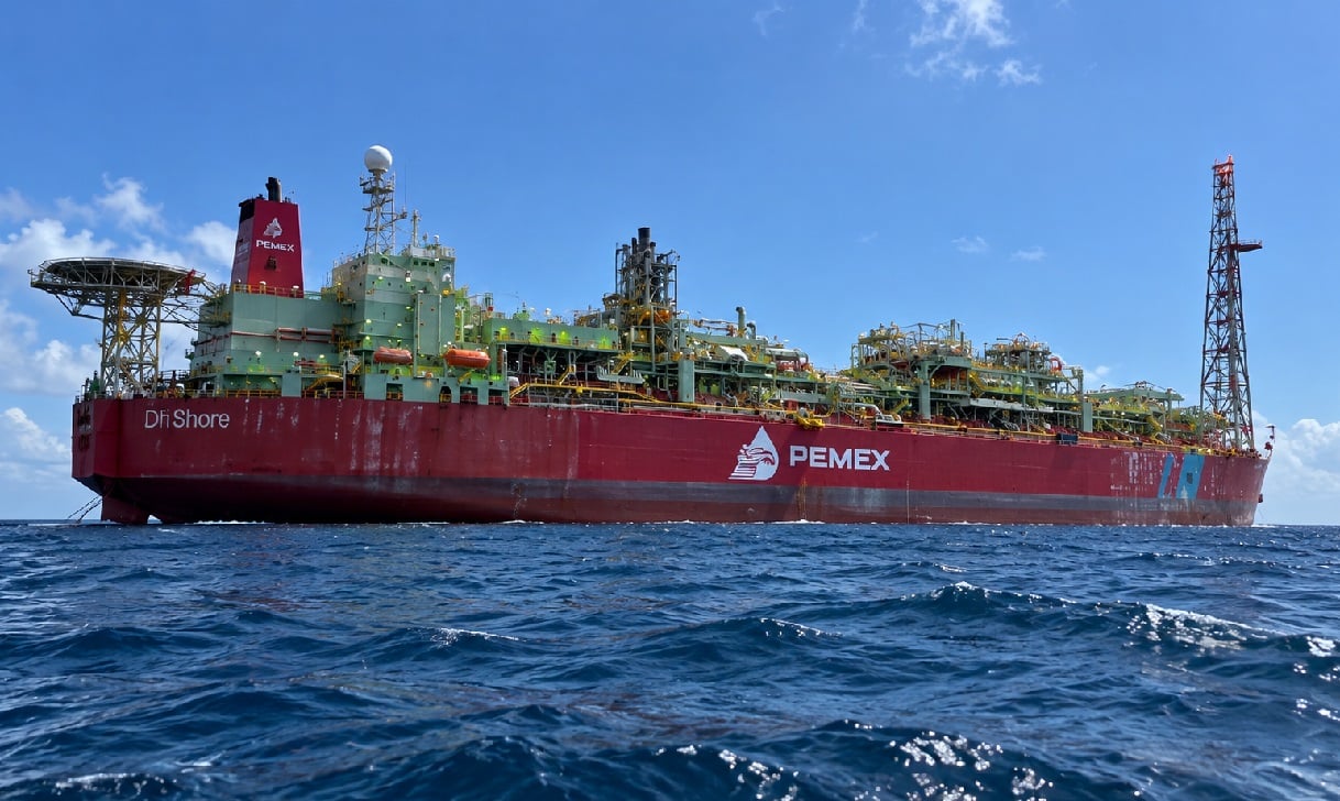 Imagen ilustrativa de un buque petrolero de PEMEX.