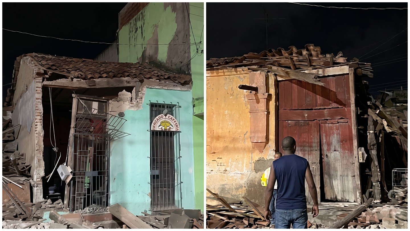 Tres casas colapsan en Camagüey en medio de un apagón nocturno