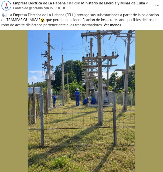 La Habana instala trampas químicas para detectar robos de aceite en transformadores eléctricos2