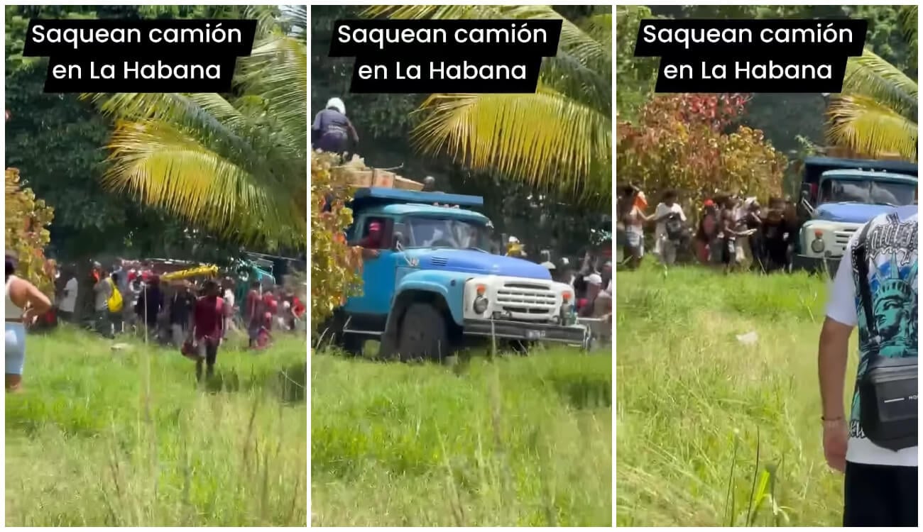Vecinos saquean un camión de aceite.