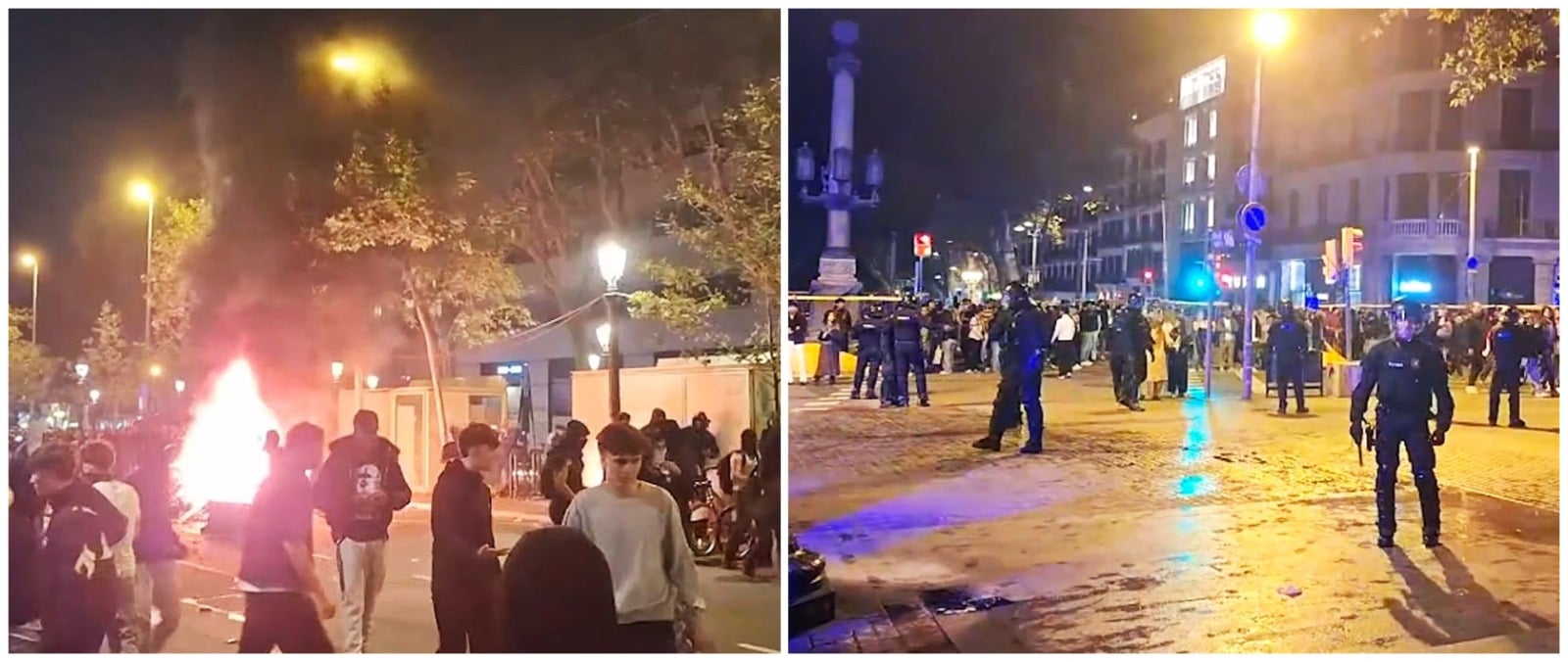 Caos en Barcelona: 128 detenidos tras saqueos e incendios, más de la mitad son menores