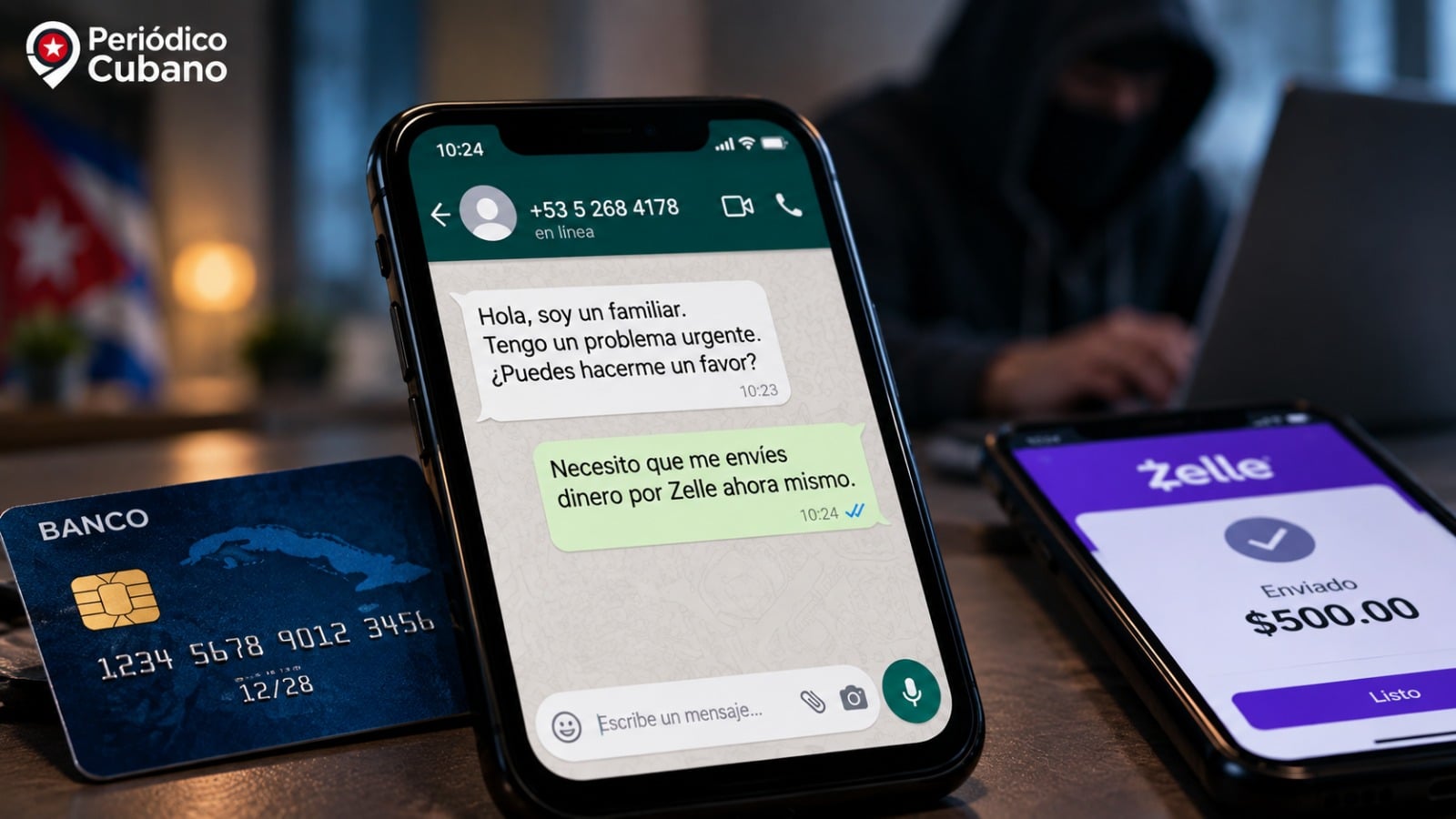 Red de estafadores operaba desde Holguín con WhatsApp, Zelle y tarjetas bancarias