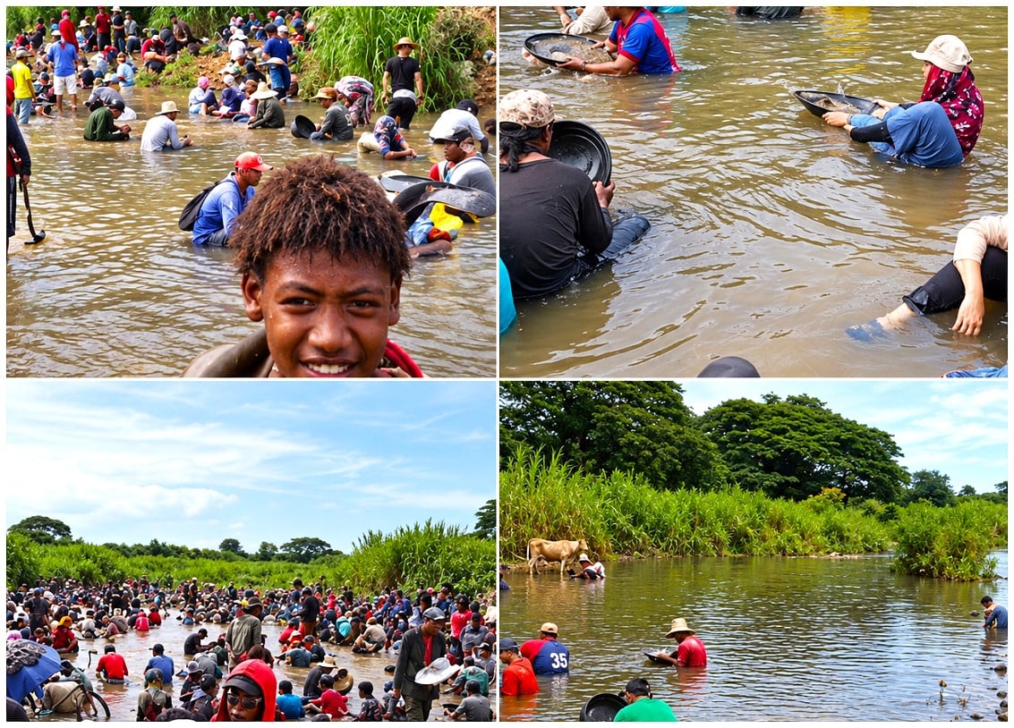 ¡Fiebre del oro en Cuba! Decenas de personas invaden un río de Granma tras un supuesto hallazgo